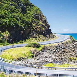 The great ocean road near the water